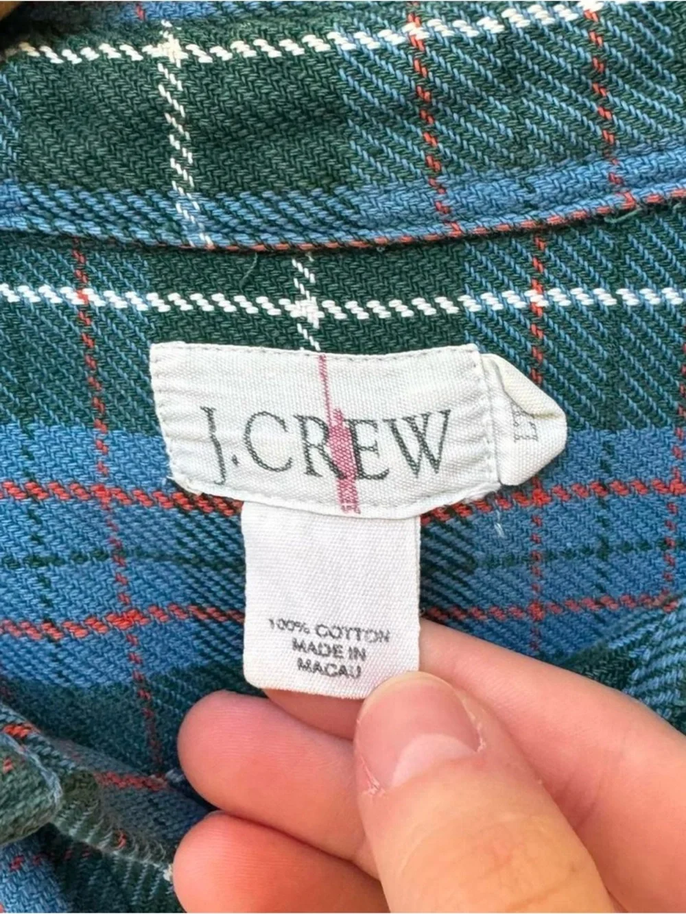 J.Crew vintage blue plaid heavyweight cotton button up - Picture 5 of 5